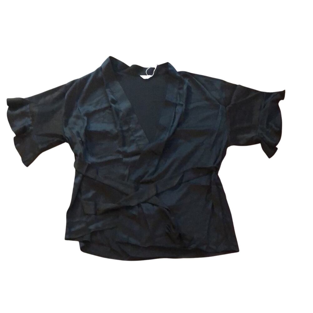 NWT Hodo Women’s Silky Kimono Robe Black Size XL